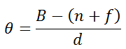 theta = (B-(n+f))/d